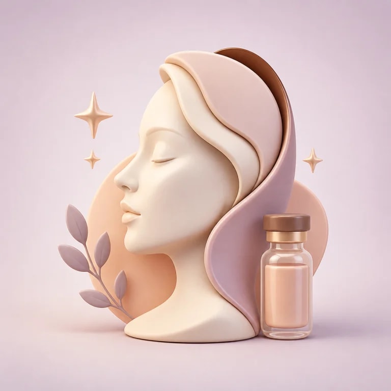 Ilustração 3D representando uma consulta de botox