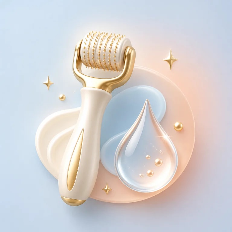 Ilustração 3D representando microagulhamento